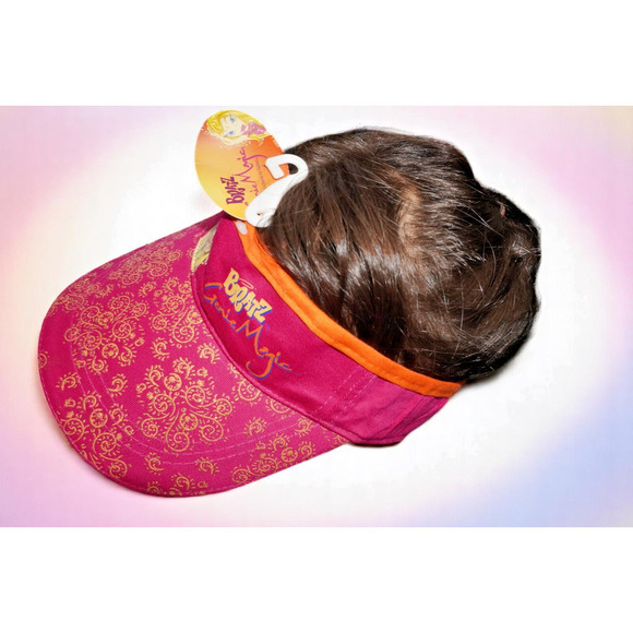Vintage Bratz Genie Magic Visor Hat NWT – Yasmin Graphic Pink & Orange Glitter - Picture 2 of 6